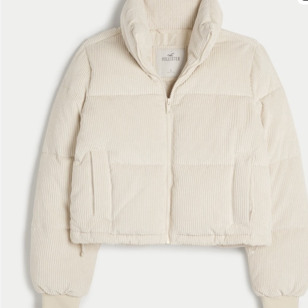 Hollister cream Corduroy Puffer Jacket